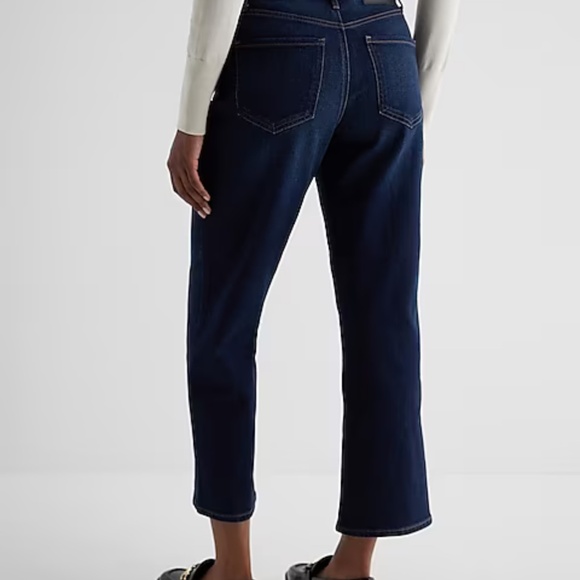 Express Relaxed Straight Ankle High Rise Jeans - Picture 4 of 9